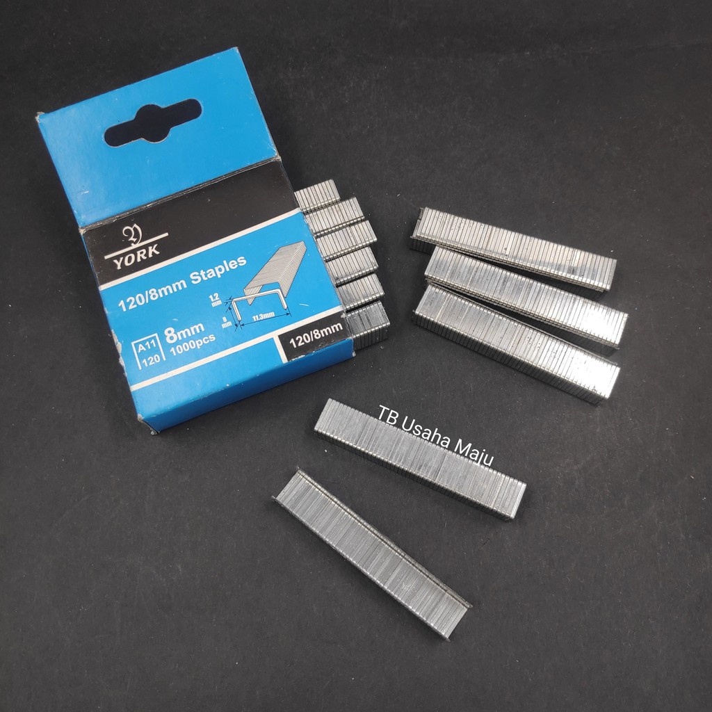 

Isi Staple Gun / Hekter York 120/80mm Staples per box 1000pcs Anak Hekter Tembak