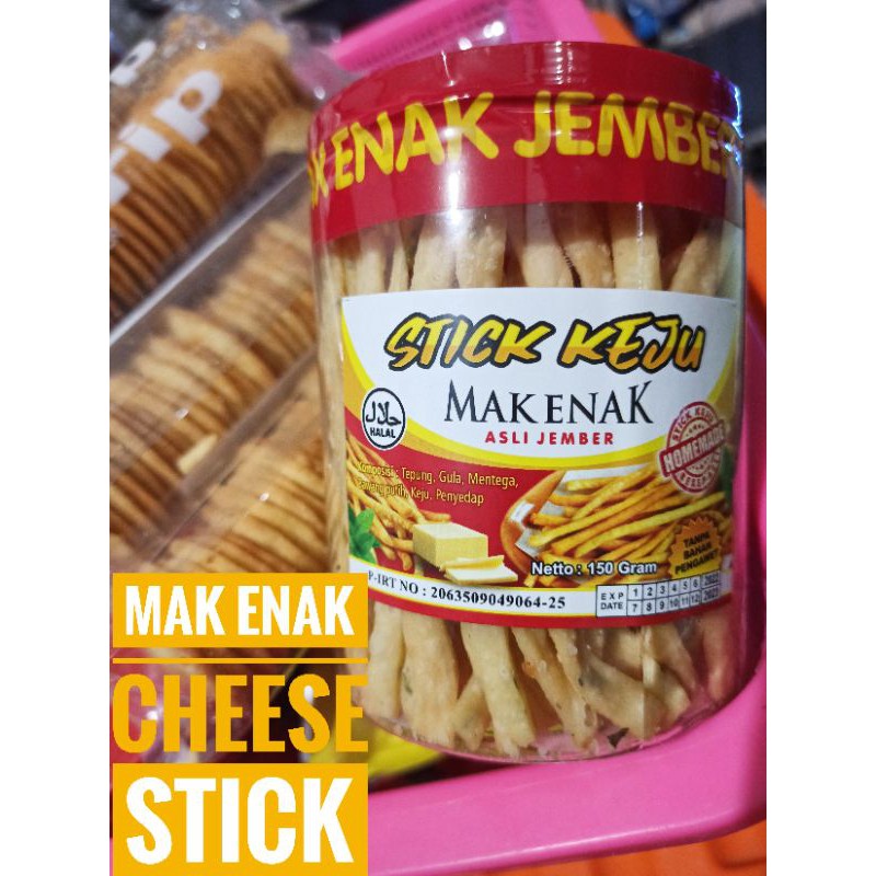MAK ENAK ASLI JEMBER STIK KEJU STIK CHEESE KUE KERING JAJANAN SNACK JAJAN MAKANAN RINGAN LEBARAN