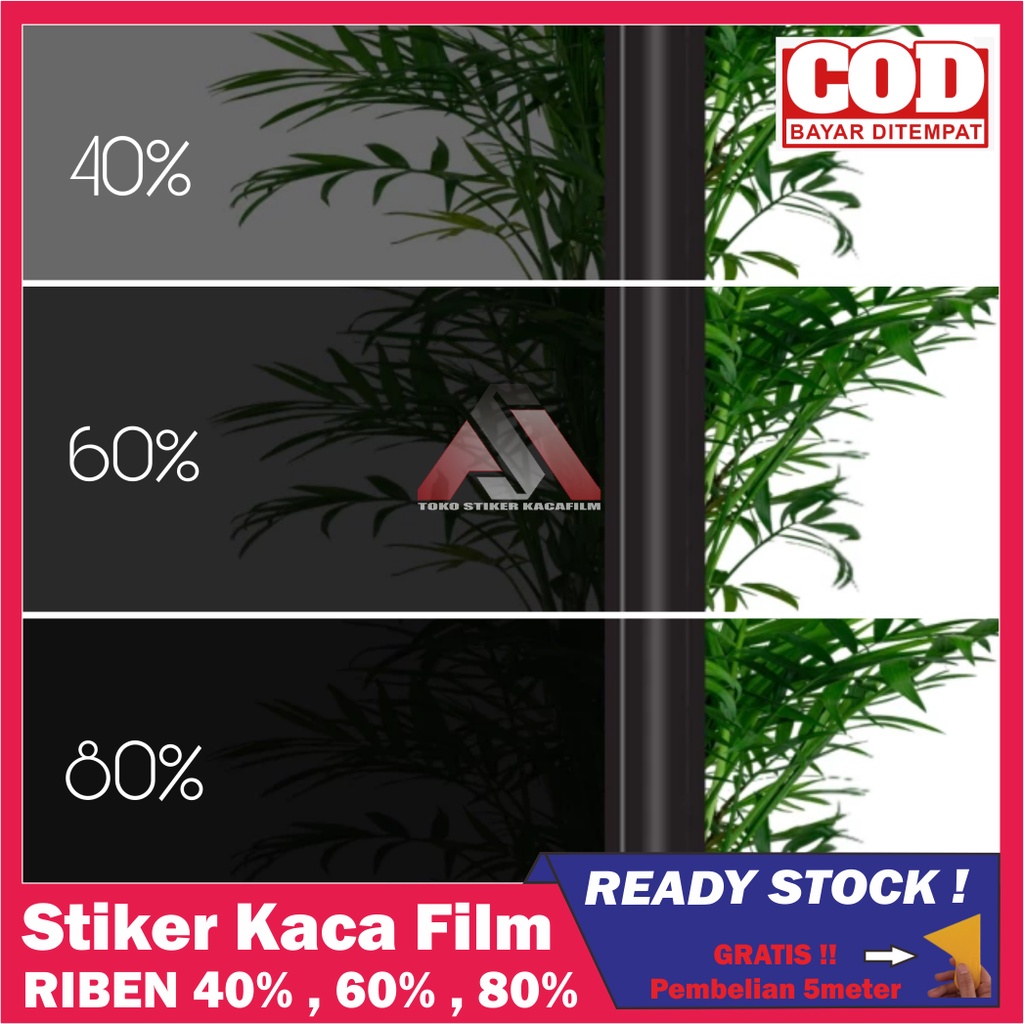 Stiker Kaca Film Jendela Rumah Riben Hitam Anti Panas