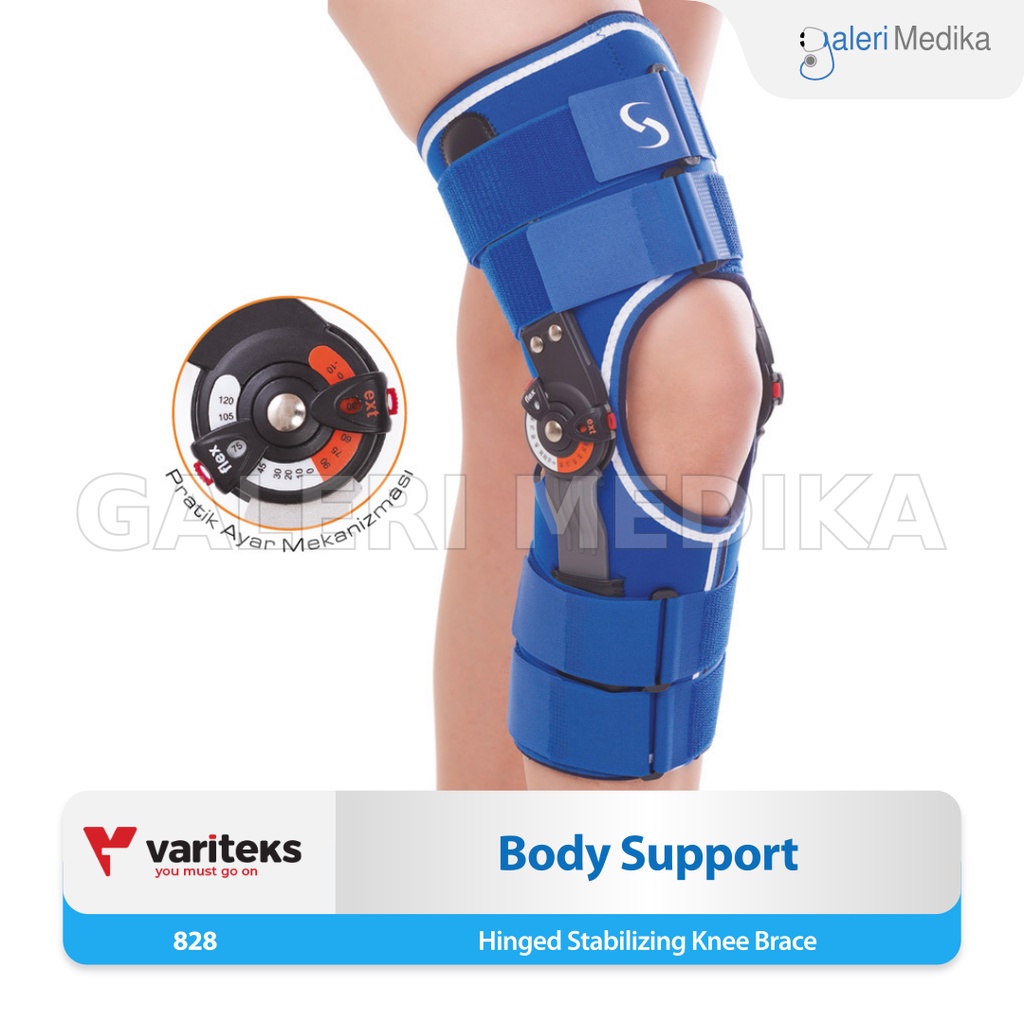 Variteks 828 Hinged Stabilizing Knee Brace Untuk Rehabilitasi Paska Operasi Ligamen