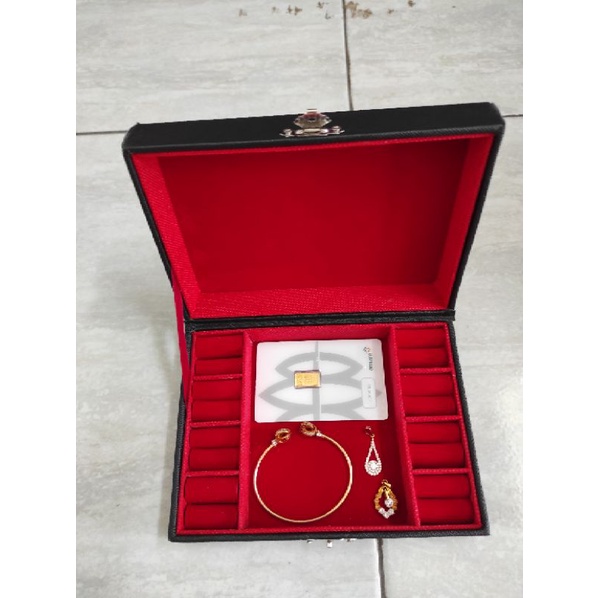 kotak perhiasan 8cincin+1kosong bs unk gelang,liotin, LM/ANTAM