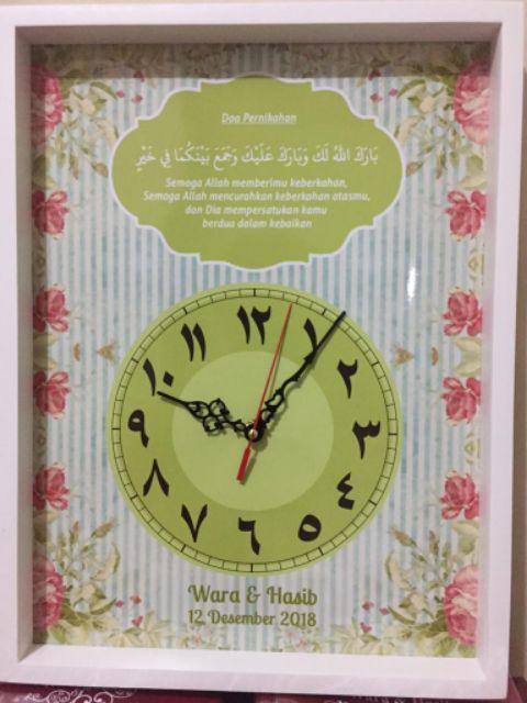 Hiasan Jam Dinding Custom Cocok Untuk Kado Pernikahan Uk 30x40