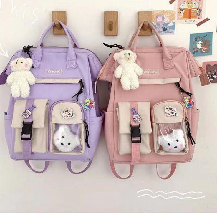TrxR7d7C--ETALASE J/TAS KOREA IMPORT ORIGINAL/TAS IMPORT ASLI/TAS KOREA FREE PIN GANTUNGAN BONEKA LU