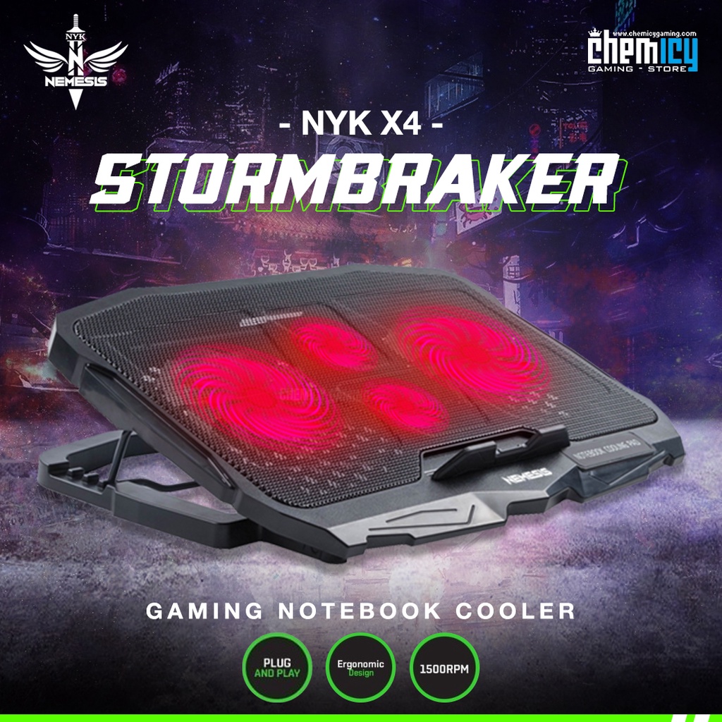 NYK X4 Stormbraker Gaming Cooling Pad Laptop Fan