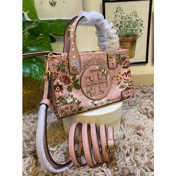 Tory Burch Ella Printed MICRO Tote Sugar Berry