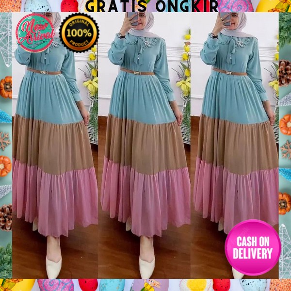 Baju Gamis Terbaru 2022 Bsju Gamis Termurah Bju Gmis Dres Korea Long Dress Korea Pakaian Muslim Rema