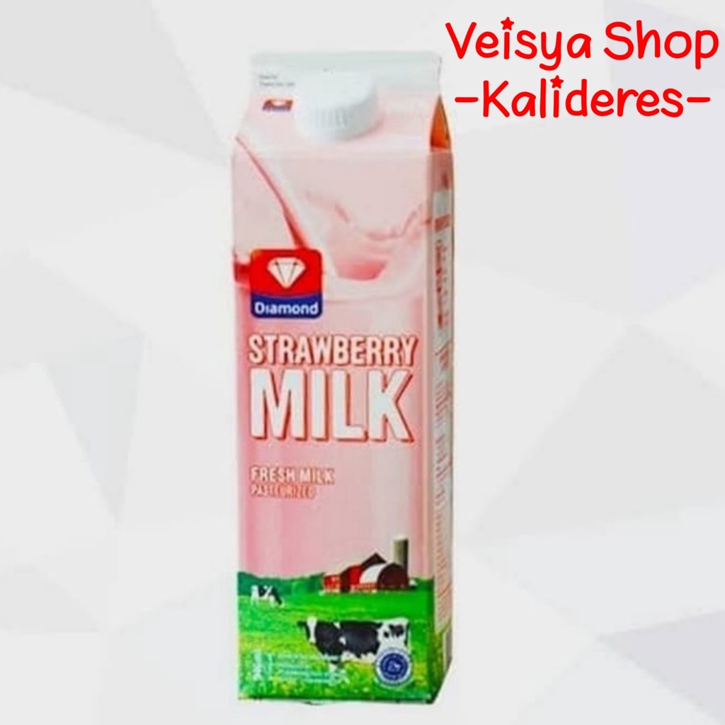 Diamond Fresh Milk Strawberry 946 ml Susu Segar Stroberi 1000ml 1 L