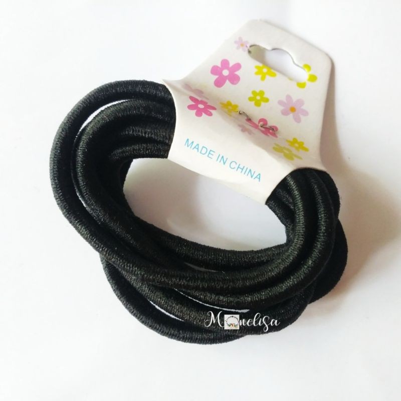 Karet Ikat Rambut Donat Cacing Hitam 001