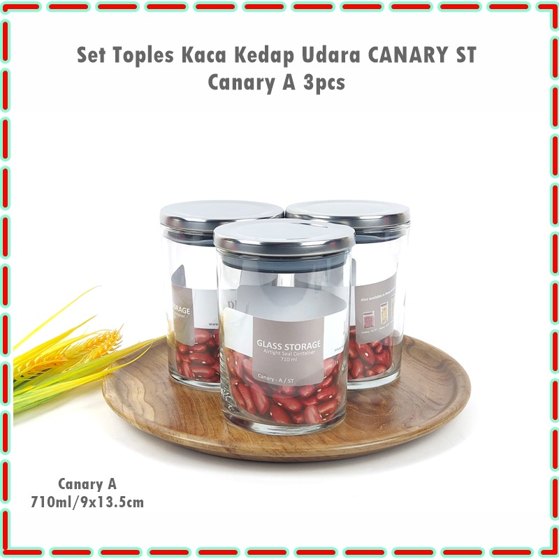 Set 3pcs Set Canary ST (Tutup Stainless) A 710ml/B 880ml/C1050ml 3pcs