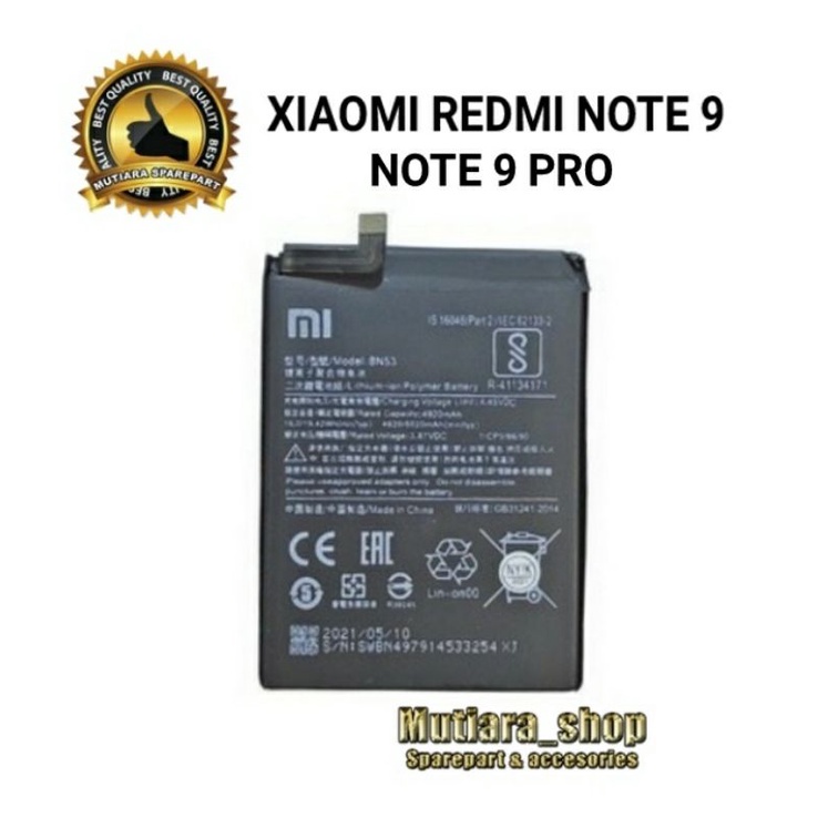 BATERAI / BATRE XIAOMI REDMI NOTE 9 PRO BN53