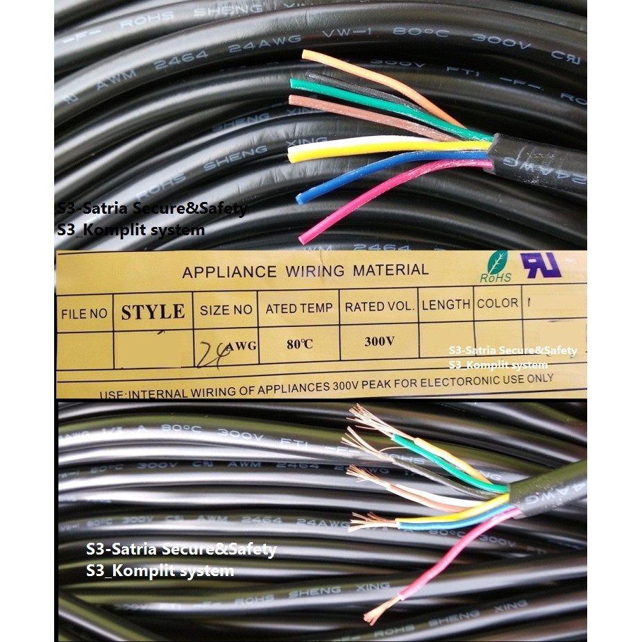 AWG24 Kabel 8 jalur bungkus double Selongsong AWG24 bulat isi 8 warna 8jalur 8P