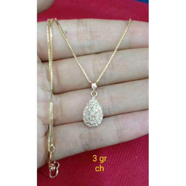 Berlian medan rante+liontin labu 3 gram