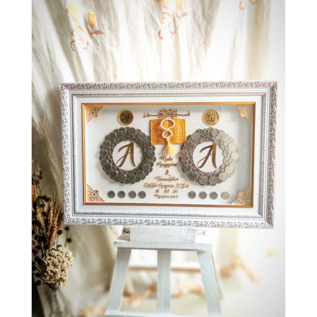 Mahar Nikah/Mahar Pernikahan Akrilik dan Uang Logam