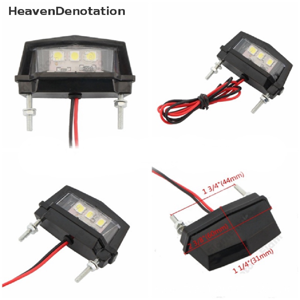 (Heavendenotation) Lampu Plat Nomor Belakang Motor 3-led Mini