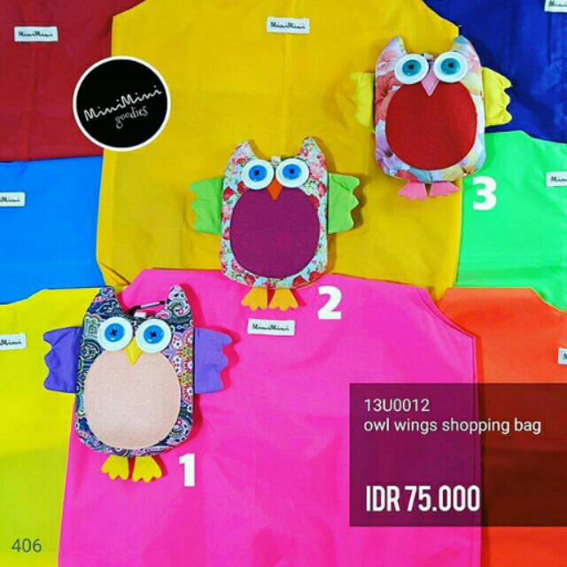 

Shopping bag unik - owl wings series