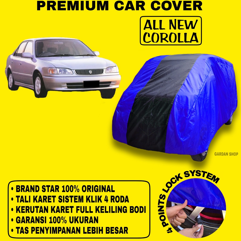 Body Cover ALL NEW COROLLA BIRU HITAM Penutup Bodi Mobil ALL NEW COROLLA Waterproof PREMIUM