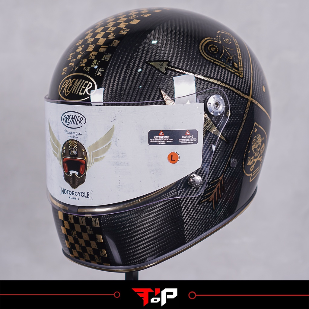 PREMIER HELMET TROPHY CARBON NX GOLD HELM VINTAGE FULL FACE