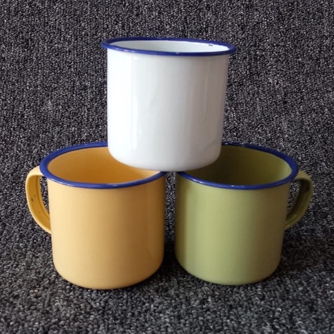 Cangkir Besi Mug Enamel Polos 7cm | Cangkir Jadul Klasik Polos | Gelas Antik