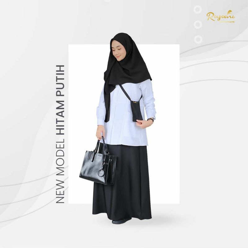 new model Gamis Hitam Putih by Riyani