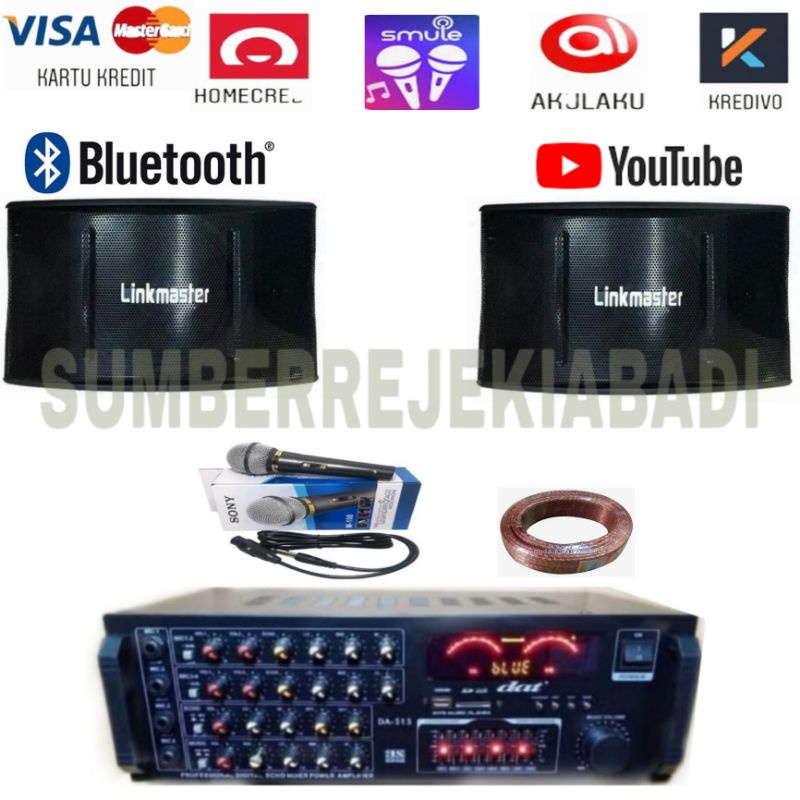 DISTRIBUTOR PAKET SOUND KARAOKE LINKMASTER 10 INCH AMPLIFIER DAT 313 BLUETOOTH
