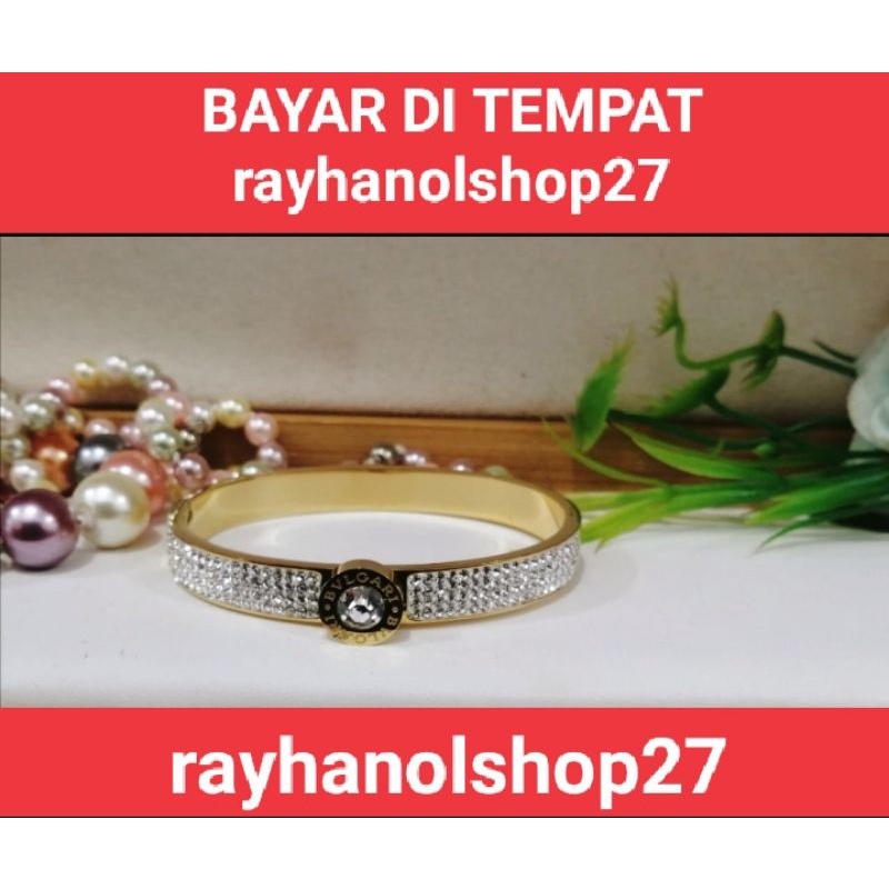 NEW TERBARU RO-27 GELANG TANGAN TITANIUM WANITA MOTIF PILIHAN LAPIS EMAS ANTI KARAT