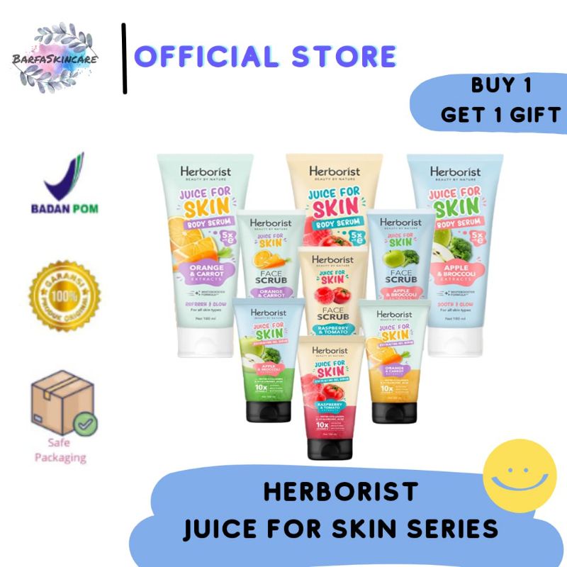 HERBORIST Juice For Skin Series - Face Scrub - Body Serum - Exfoliating Gel Scrub Herborist Body Lot