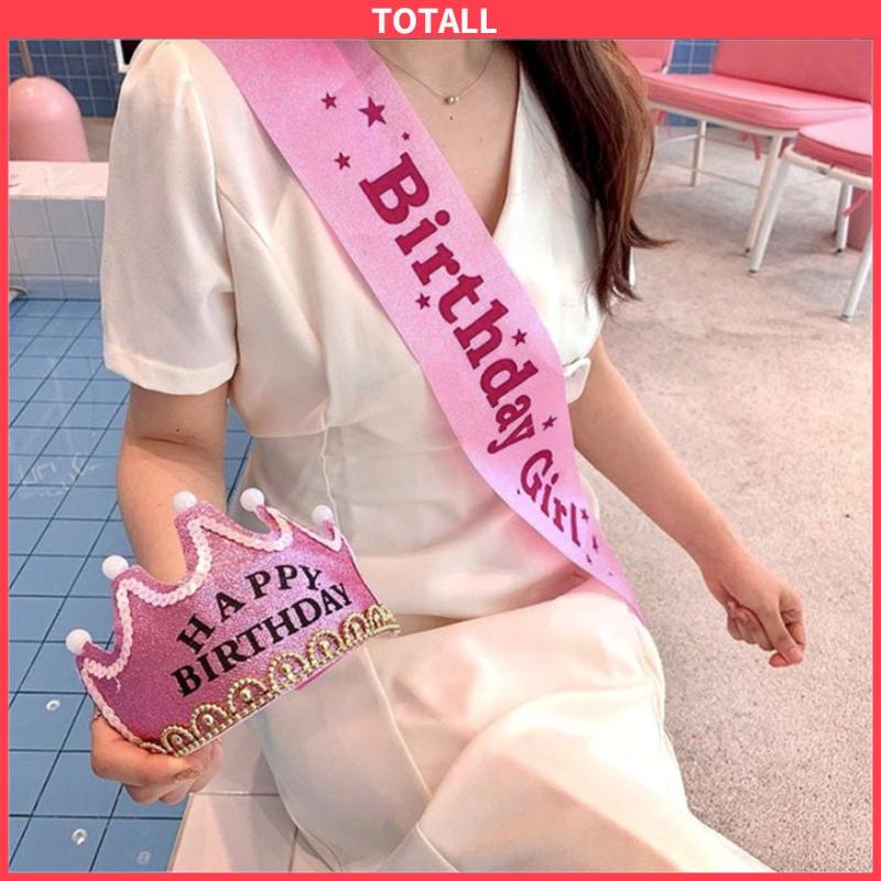 COD Selempang Sash Birthday Girl Selempang Ulang Tahun Birthday Sash Birthday Queen Princess-Totall