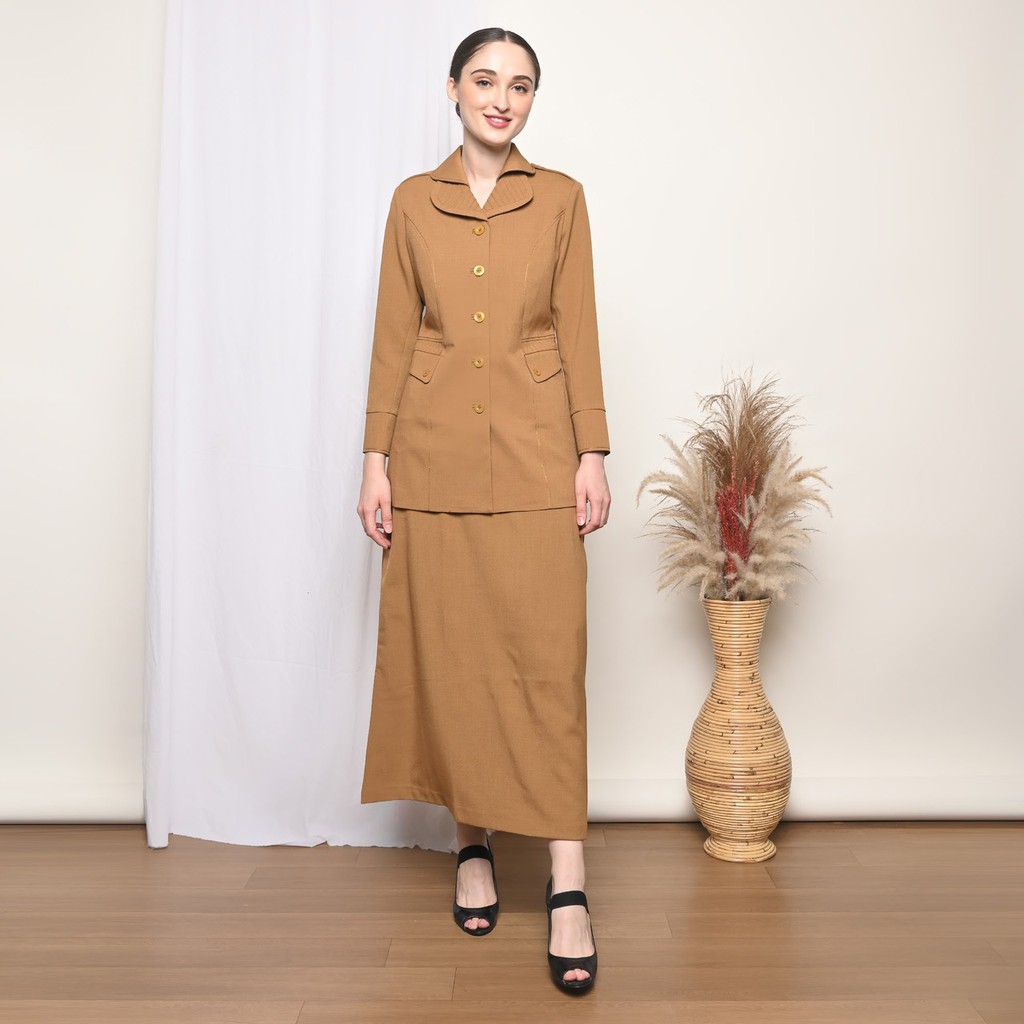 BLAZER WANITA B&amp;V LYNELLE / Seragam PNS / Baju PDH PNS Wanita / Baju Dinas Pemda Wanita / Baju Khaki PNS Wanita / Seragam ASN Wanita / Baju Guru Wanita - 7010 Pemda Aceh / Pemda Tua / Putih