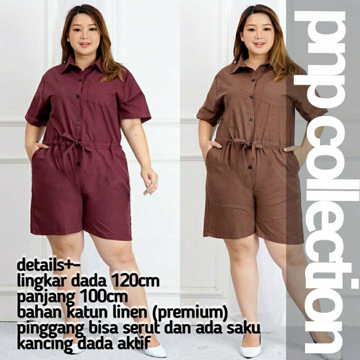 Jumpsuit casual wanita /overall jumpsuit import model longgar big size - 5140 Plum