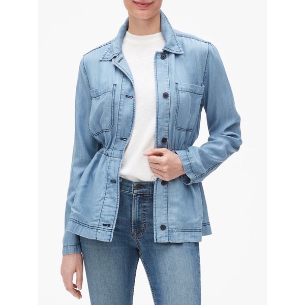 Outer Wanita Gap tencel anorak utility shirt jacket