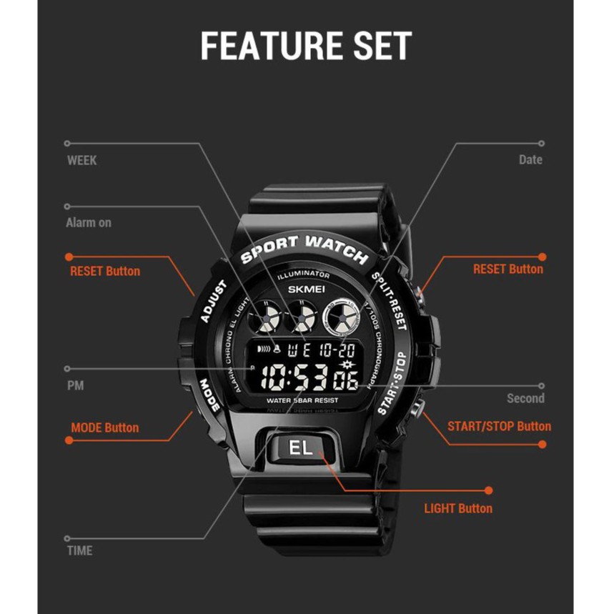 SKMEI 1813 Jam Tangan Pria Digital Anti Air Shockproof 5 ATM WATCHKITE WKOS