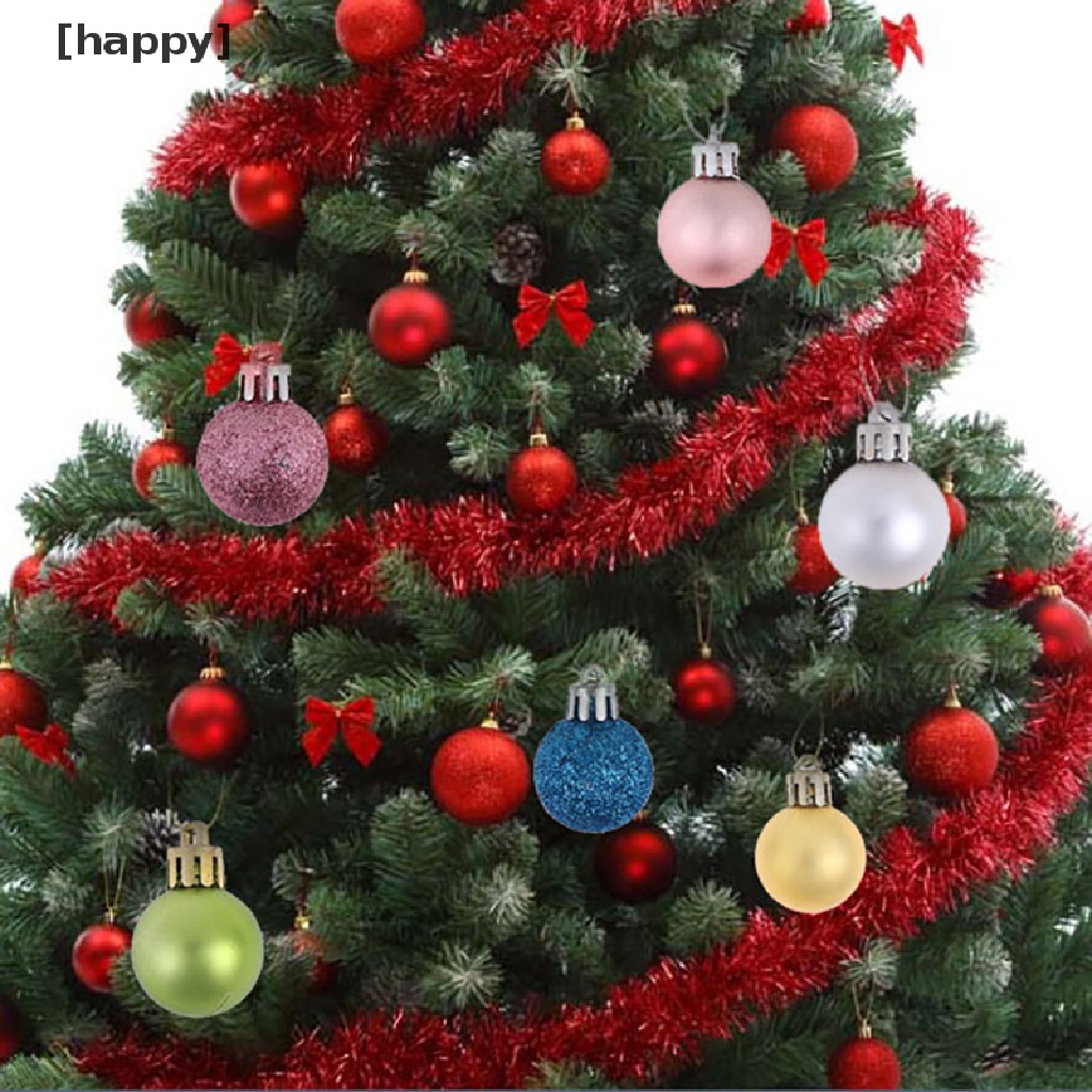 24pcs Ornamen Bola Untuk Dekorasi Pohon Natal