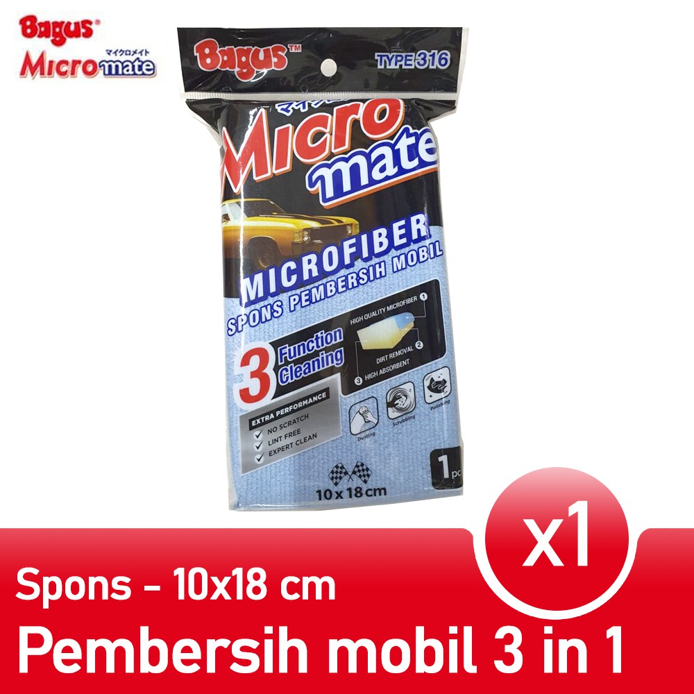 Bagus Micro Mate MicroFiber Spons Spon busa pembersih mobil 316 10x18 cm