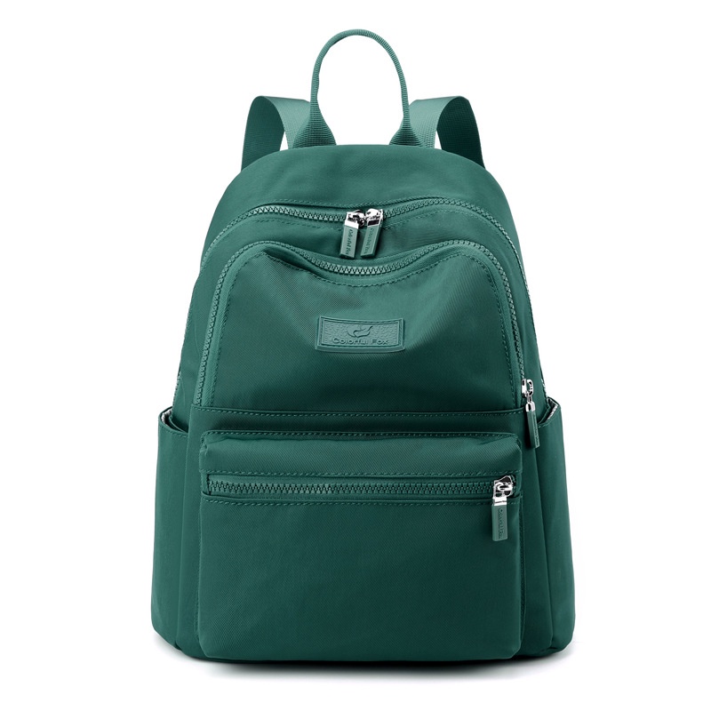 COLORFUL FOX laptop 0483 Backpack Tas Ransel Sekolah Wanita nilon Anti Air Tas Selempang Wanita  Tas original-Hijau tua
