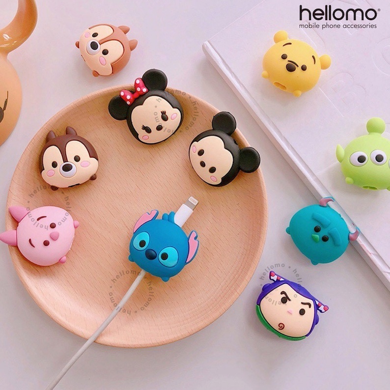 Cable Bite Cartoons Pelindung Ujung Kabel Charger Handphone Karakter Korean Style Cartoon Cable Bite Cute Cable Protector