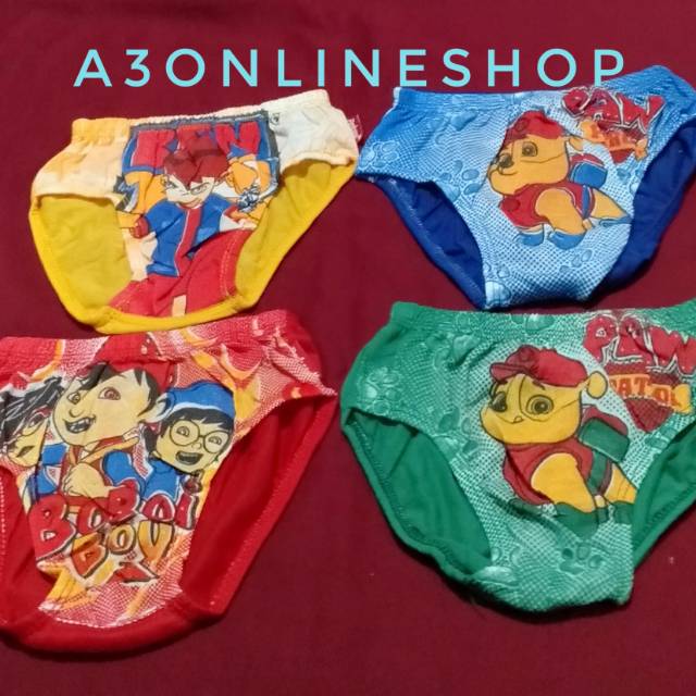 Sempak anak cowok motif karakter