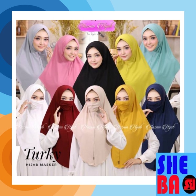 Bergo Masker Hijab Masker Kerudung Kudungan Niqab Jersy