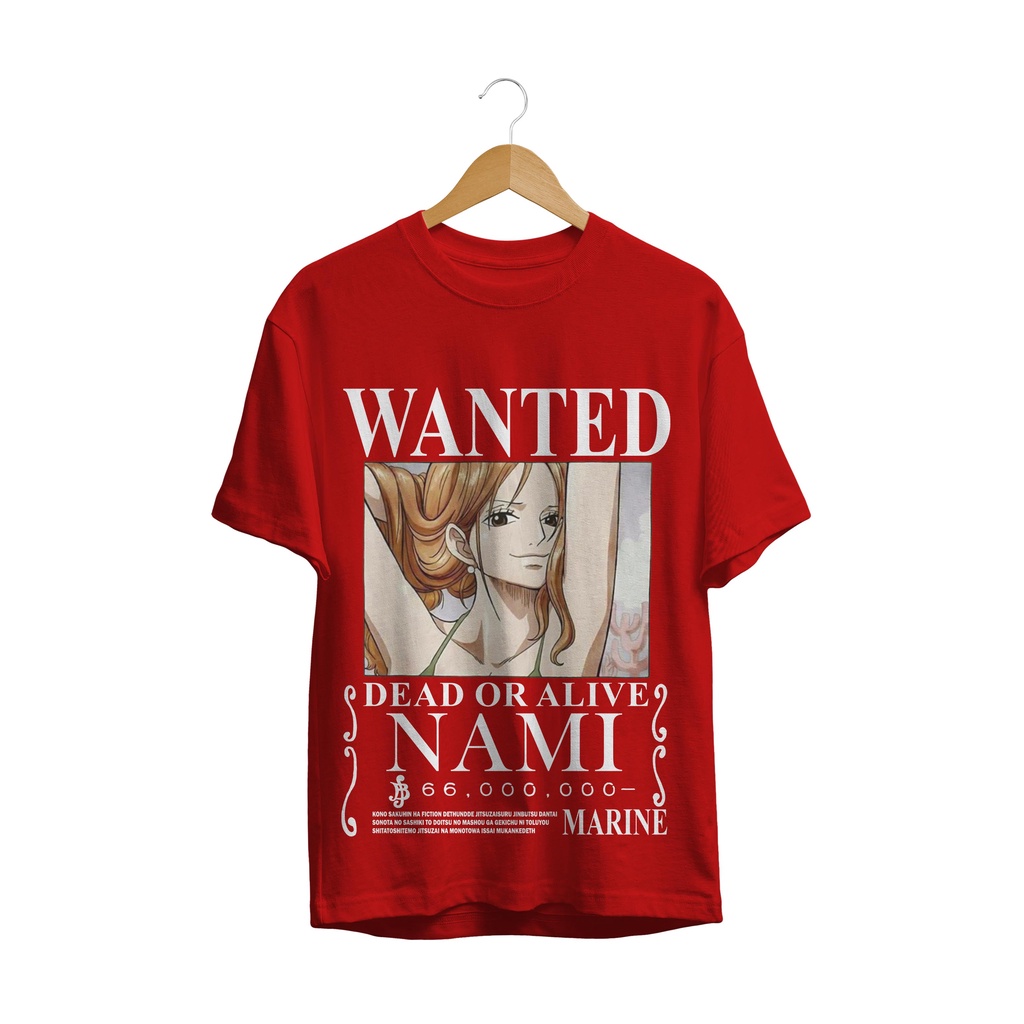 T-SHIRT BAJU ANIME NAMI WANTED ONE PIECE OP