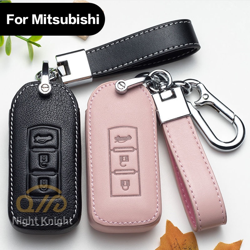 NEW high quality Leather Car Key Case Protection Cover For Mitsubishi Triton Outlander Mirage ASX Lancer PAJERO GRANDIS GALANT Xpander