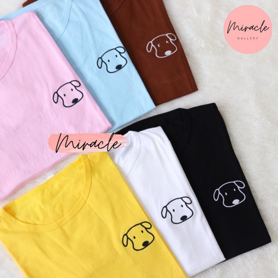 Kaos Wanita Premium / Tshirt Oversize DOG PIC (BORDIR) / Kaos Korea