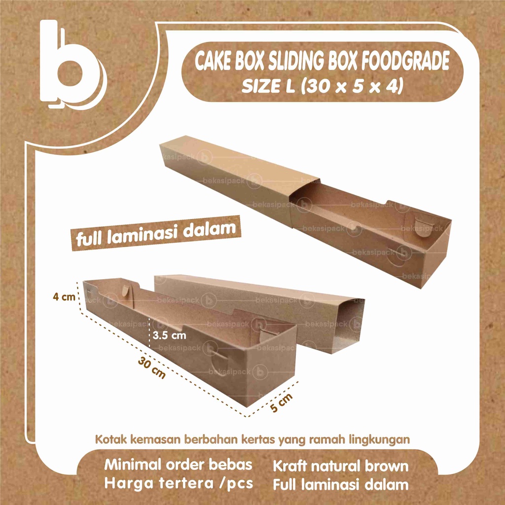 

Cake Box Sliding Box L Kraft Foodgrade 30x5x4 I CBSBLKF00309