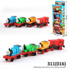 Mainan Thomas Train Set Mini Isi 4 pcs Mekanisme Pullback