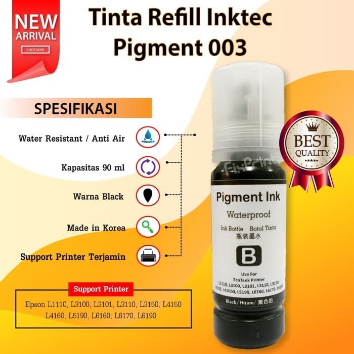 Tinta Epson Pigment L1110 L3100 L3110 Kemasan 90ml Printer L4150 FSB963