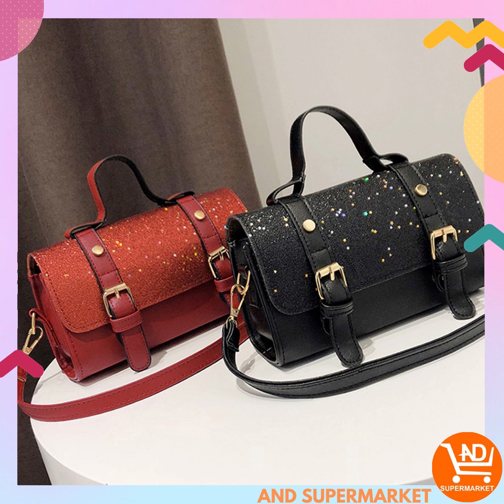 AND T03 Tas Selempang Wanita Tas Import Tas Slempang Tas Wanita Hand Bag Wanita Kulit PU Sequin