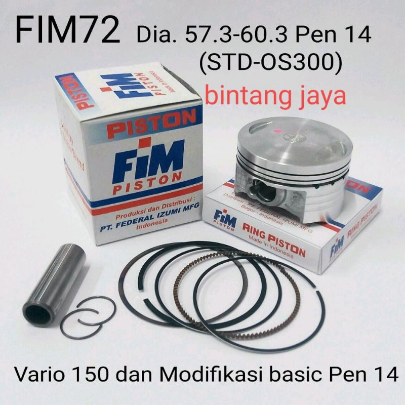 seher/piston kit fim izumi vario 150