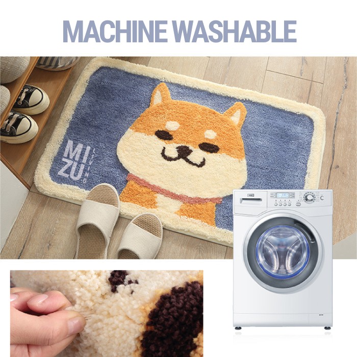 YASASHI AKITA Indoor House Mat Keset Bulu Rumah Kamar Mandi Serbaguna Cute Animals Anti-Slip 45X65cm