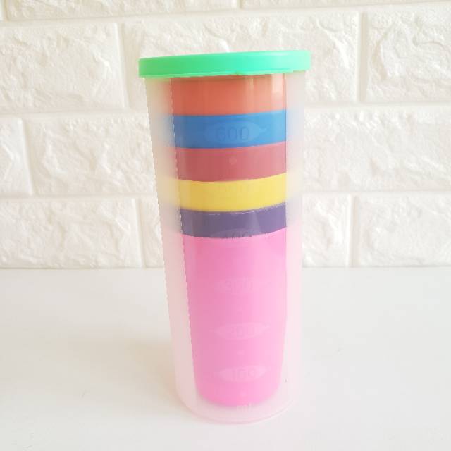 Gelas Plastik Set / Gelas Warna Warni / Gelas isi 6pc / Gelas Set isi 6