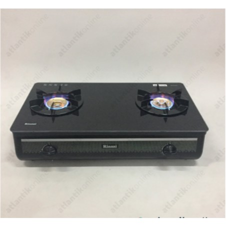 Rinnai Kompor Gas 2 Tungku Tempered Glass Api Besar RI-712GA (B)