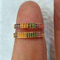 cincin lintring 2 warna warni rainbow emas 70% 700 70 %