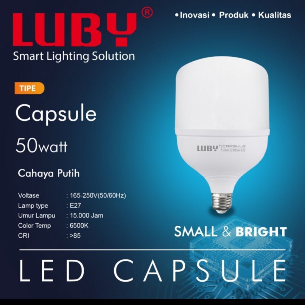 LUBY Capsule Lampu LED 5 Watt, 10 Watt, 14 Watt, 18 Watt, 28 Watt, 38 Watt, 45 Watt, 50 Watt